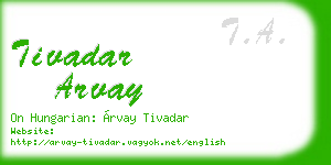 tivadar arvay business card